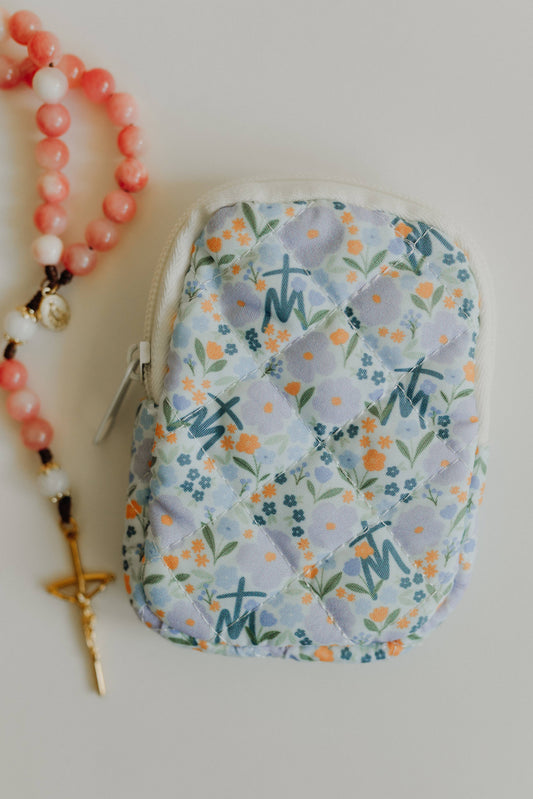 Quilted Marian Rosary Pouch