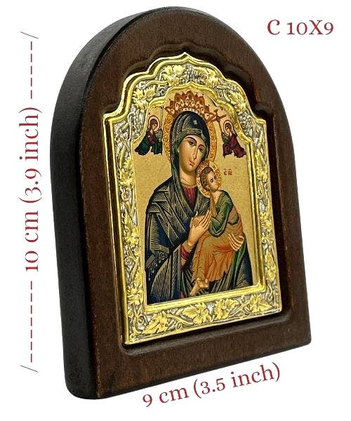 Virgin Mary Perpetual Help - Arched and Engraved Icon