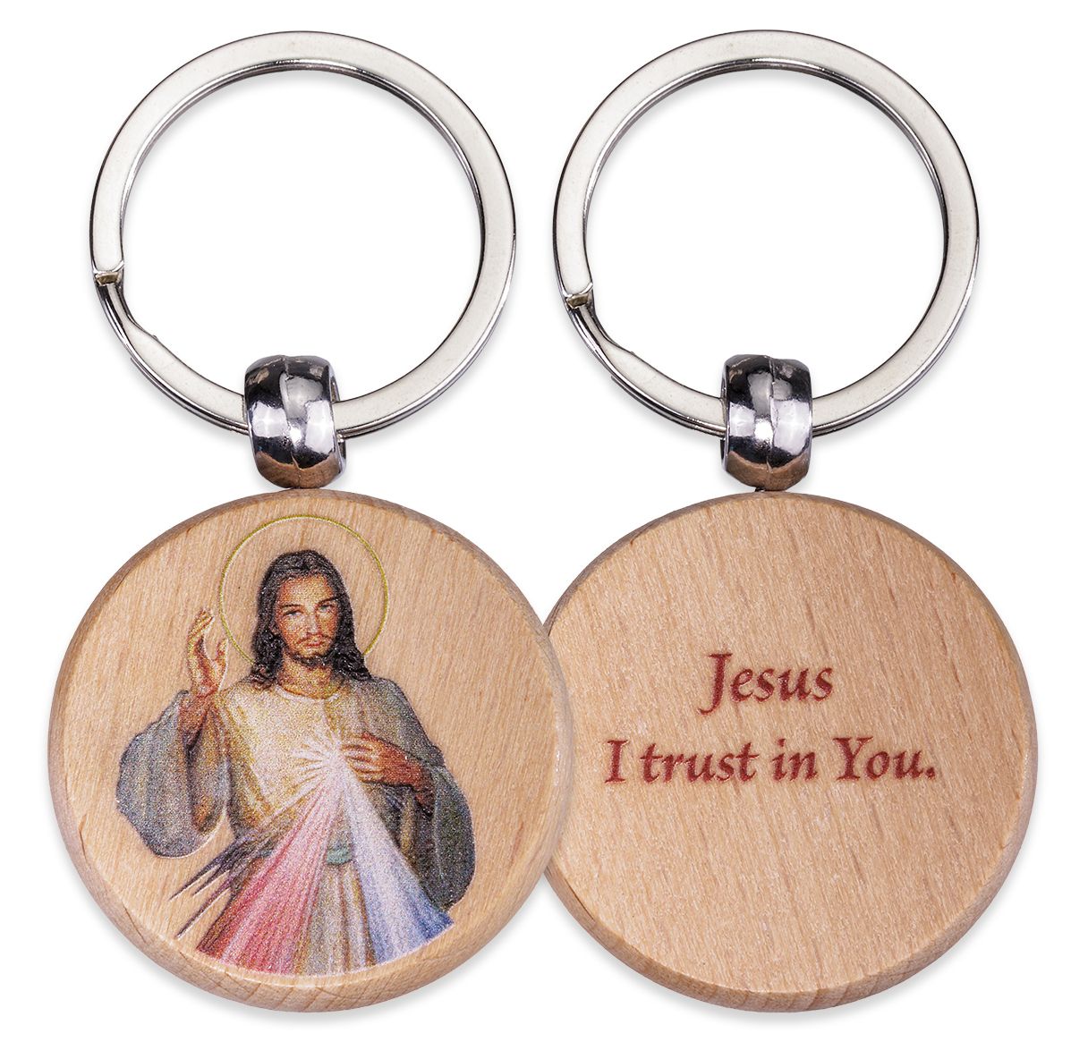 Round Wooden Keychain – St. George