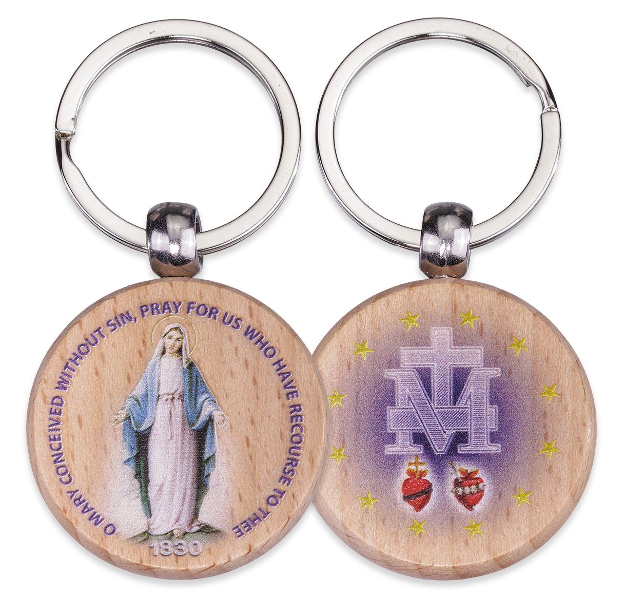 Round Wooden Keychain