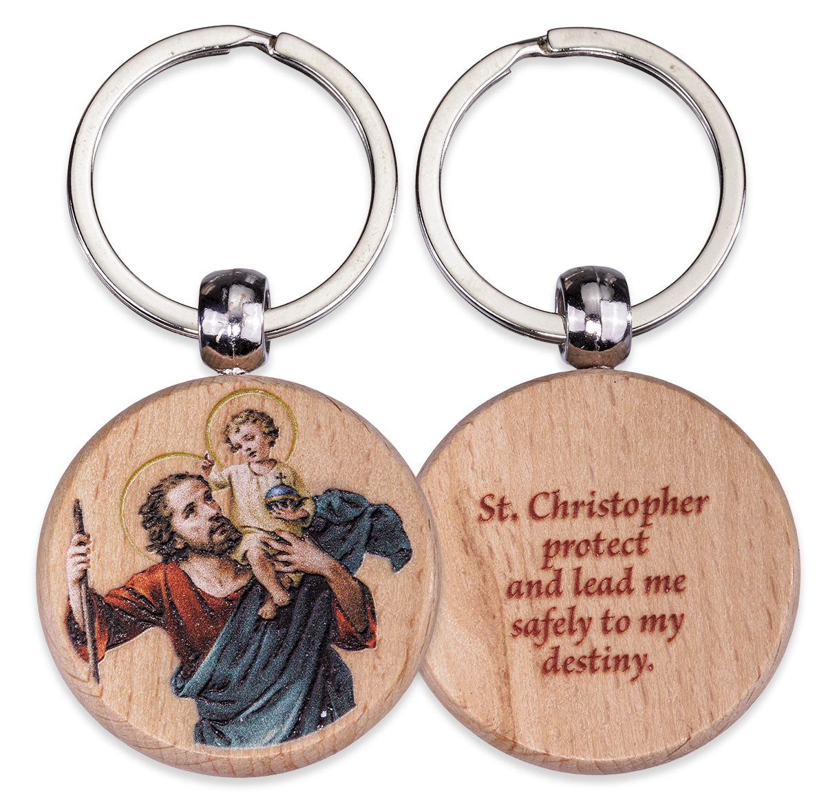 Round Wooden Keychain