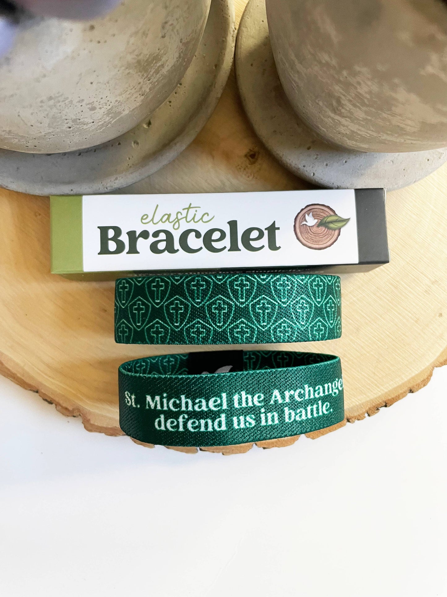 St Michael Archangel Elastic Reversible Bracelet