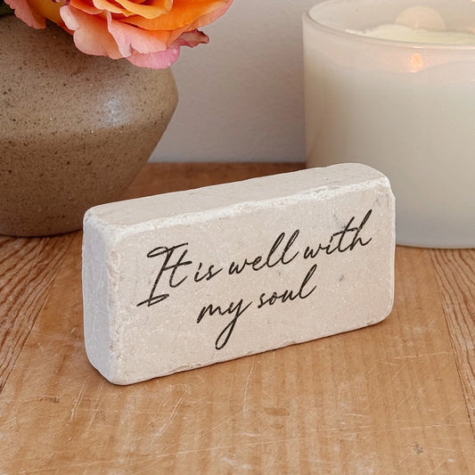 It Is Well With My Soul Scripture Stone - Half Block