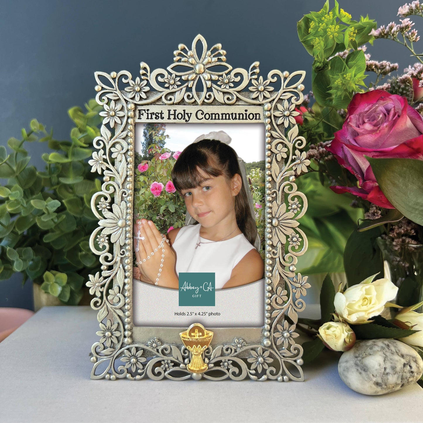 First Holy Communion Floral Picture Frame