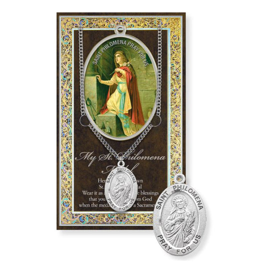 St. Philomena Pewter Medal Necklace