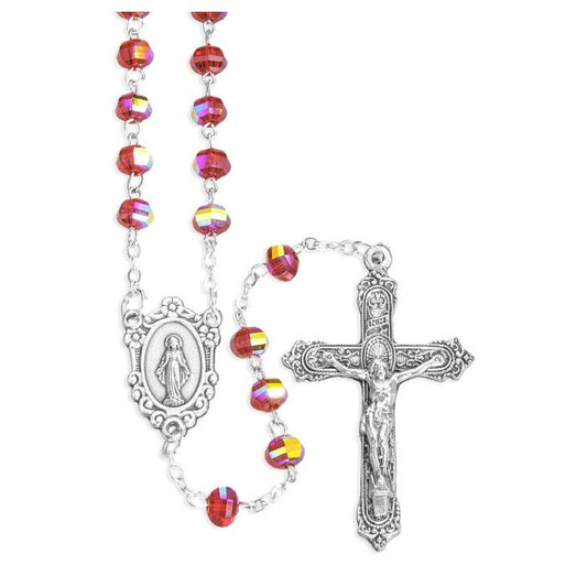 6mm Deluxe Faceted Ruby Bead Rosary