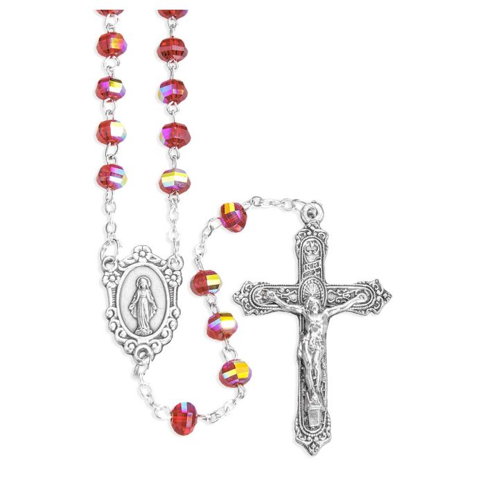 6mm Deluxe Faceted Ruby Bead Rosary