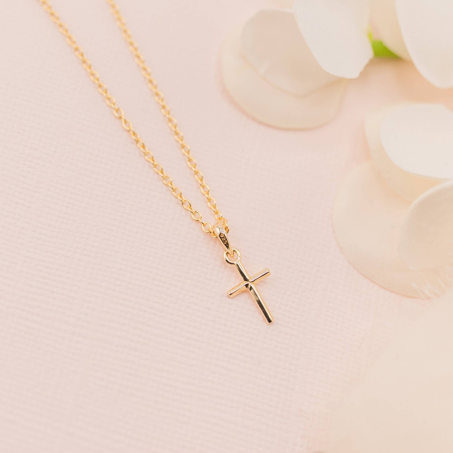 14K Gold-Plated Youth Cross Necklace