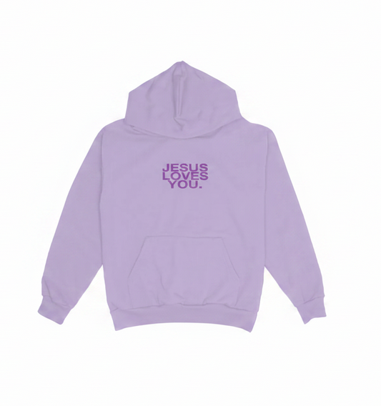 Jesus Loves You Violet Hoodie