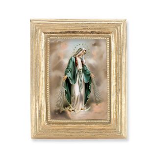 3 3/4" x 4 1/2" Gold Frame with a Our Lady of Grace Print-P65
