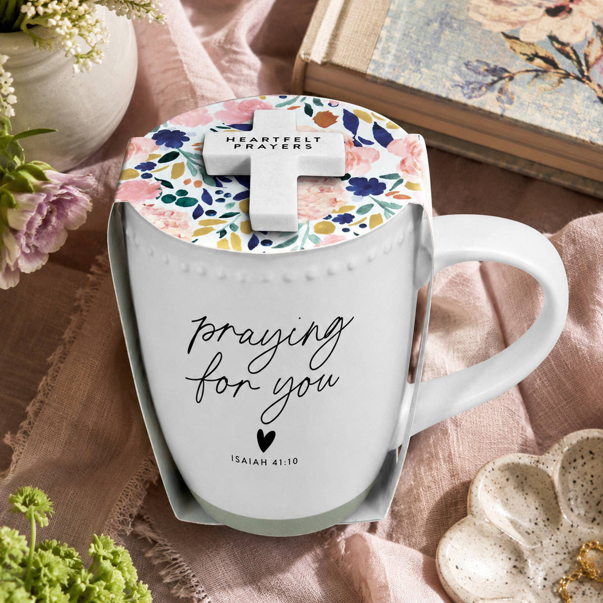 Wrapped In Love Mug with Cross Praying For You