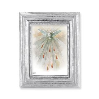 3 3/4" x 4 1/2" Silver Frame with a Holy Spirit Print-P65
