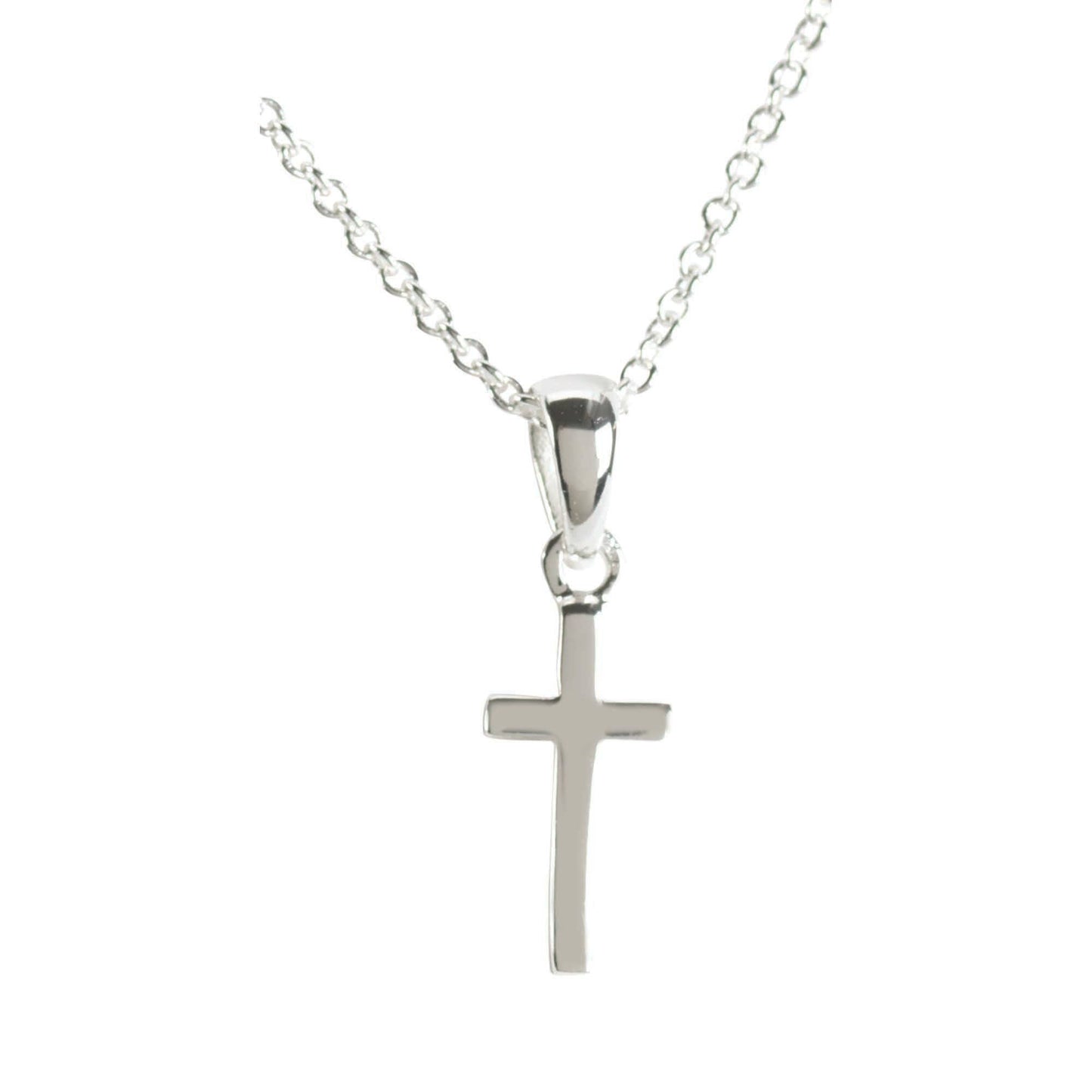 Necklace Silver Plate Box Cross