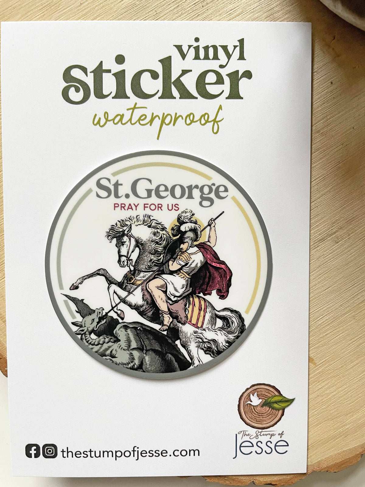 St. George Stickers St. George Waterproof Vinyl Catholic Sticker