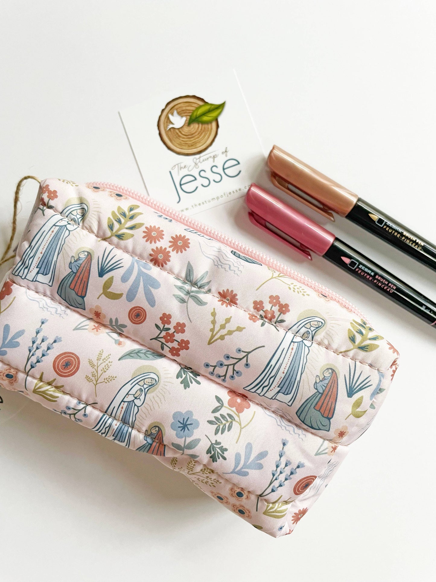 Our Lady of Lourdes Waterproof Puffer Pouch