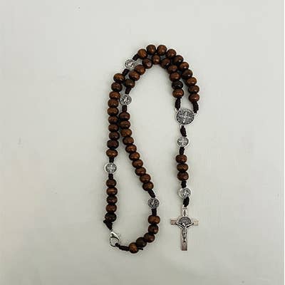 St. Benedict Wooden Rosary      