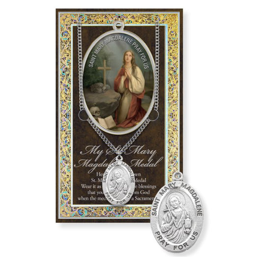 St. Mary Magdalene Pewter Medal Necklace