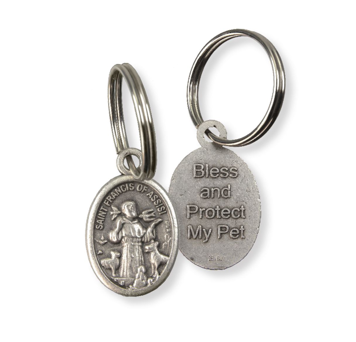 Pewter Saint Francis Pet Medal Tag with Blessing