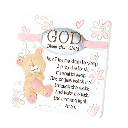 God Bless This Child Girl Resin Plaque