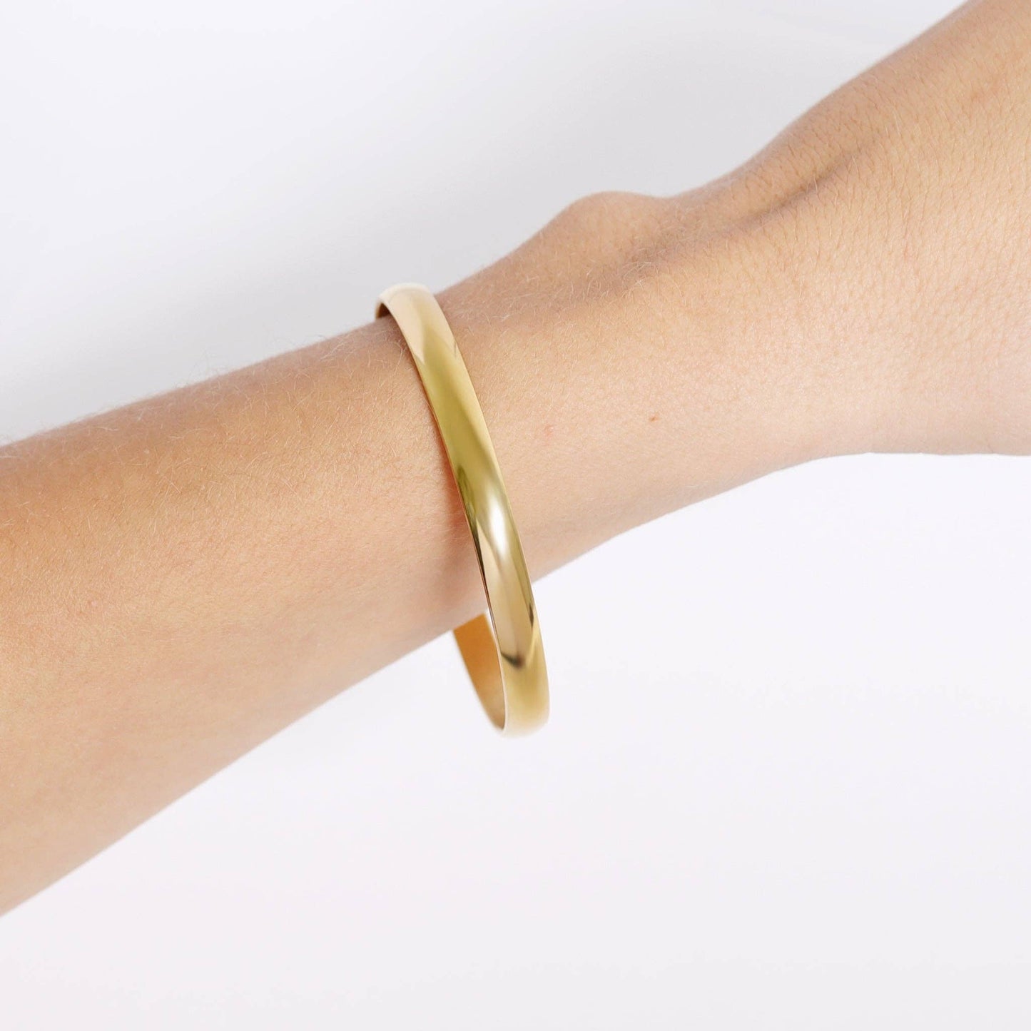18K Gold PVD Coated Engravable Stainless Steel Bangle