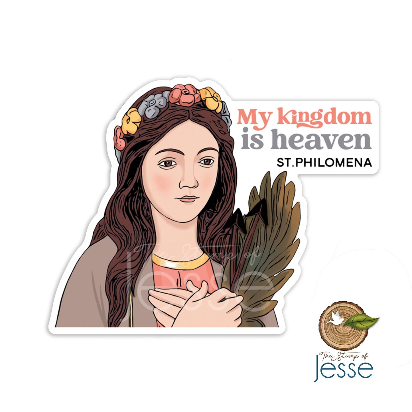 St. Philomena Waterproof Catholic Sticker