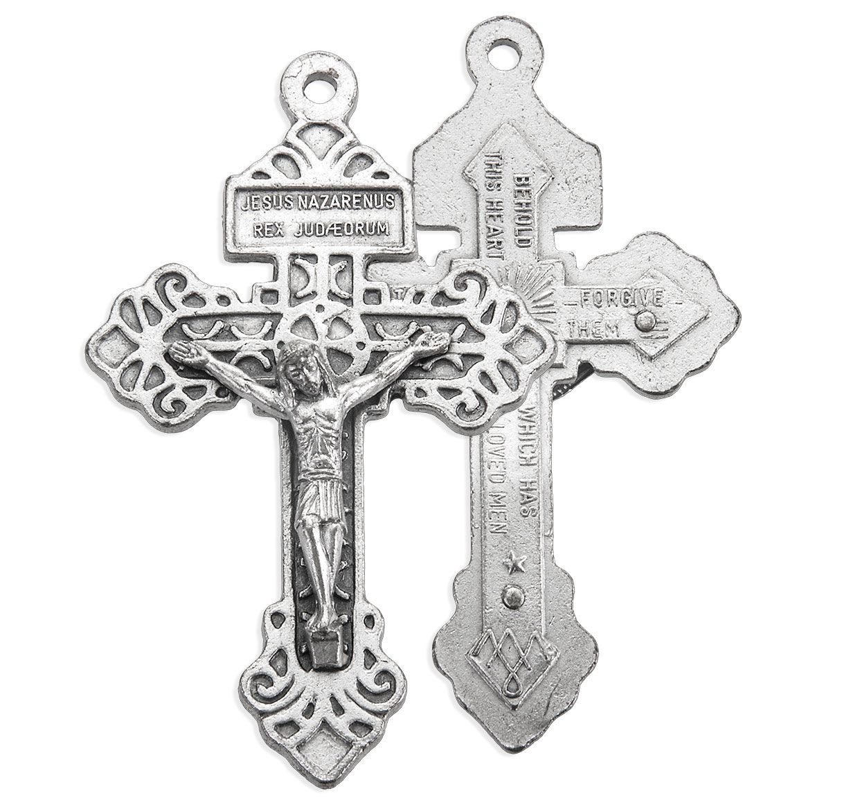 Antiqued Silver Pardon Crucifix with Paper