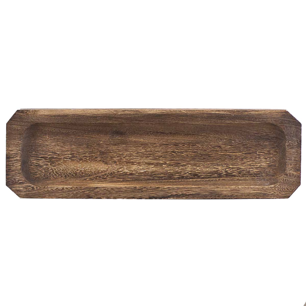 Wooden Dough Bowl Tray   Natural   24x7x1.5