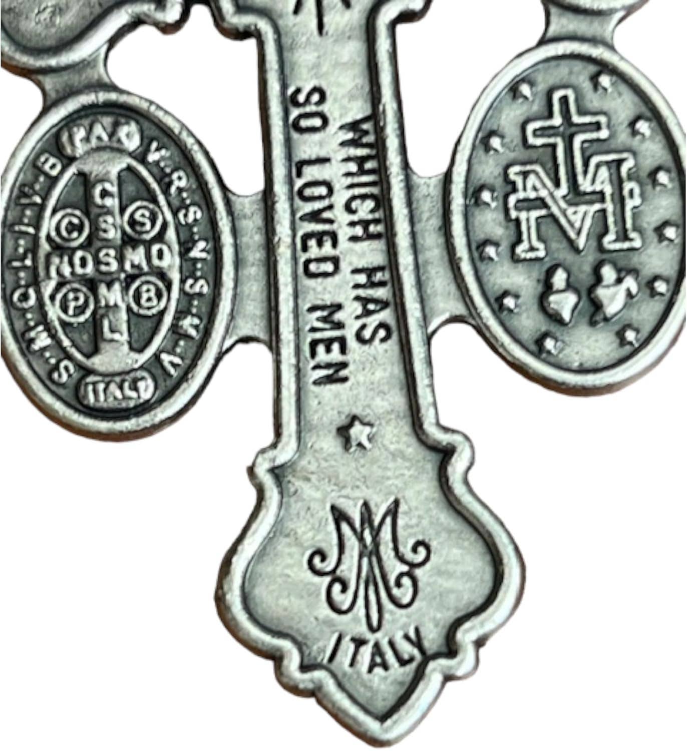 Deluxe Catholic Pardon Cross - Silver (5 pack)