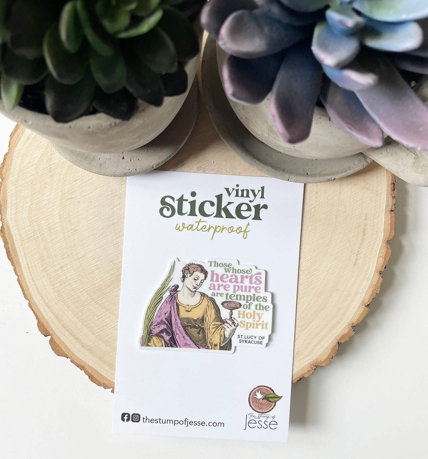 St. Lucy of Syracuse Waterproof Catholic Sticker