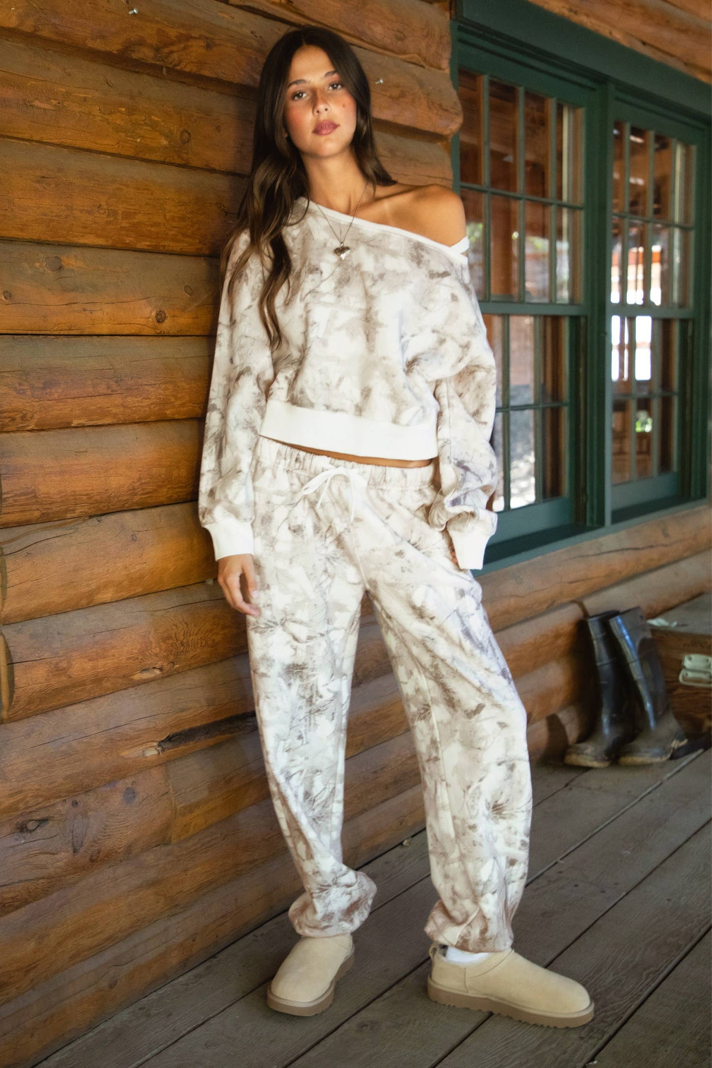 AVERY Light Woodland Camo Lounge Fleece Sweatpants Joggers
