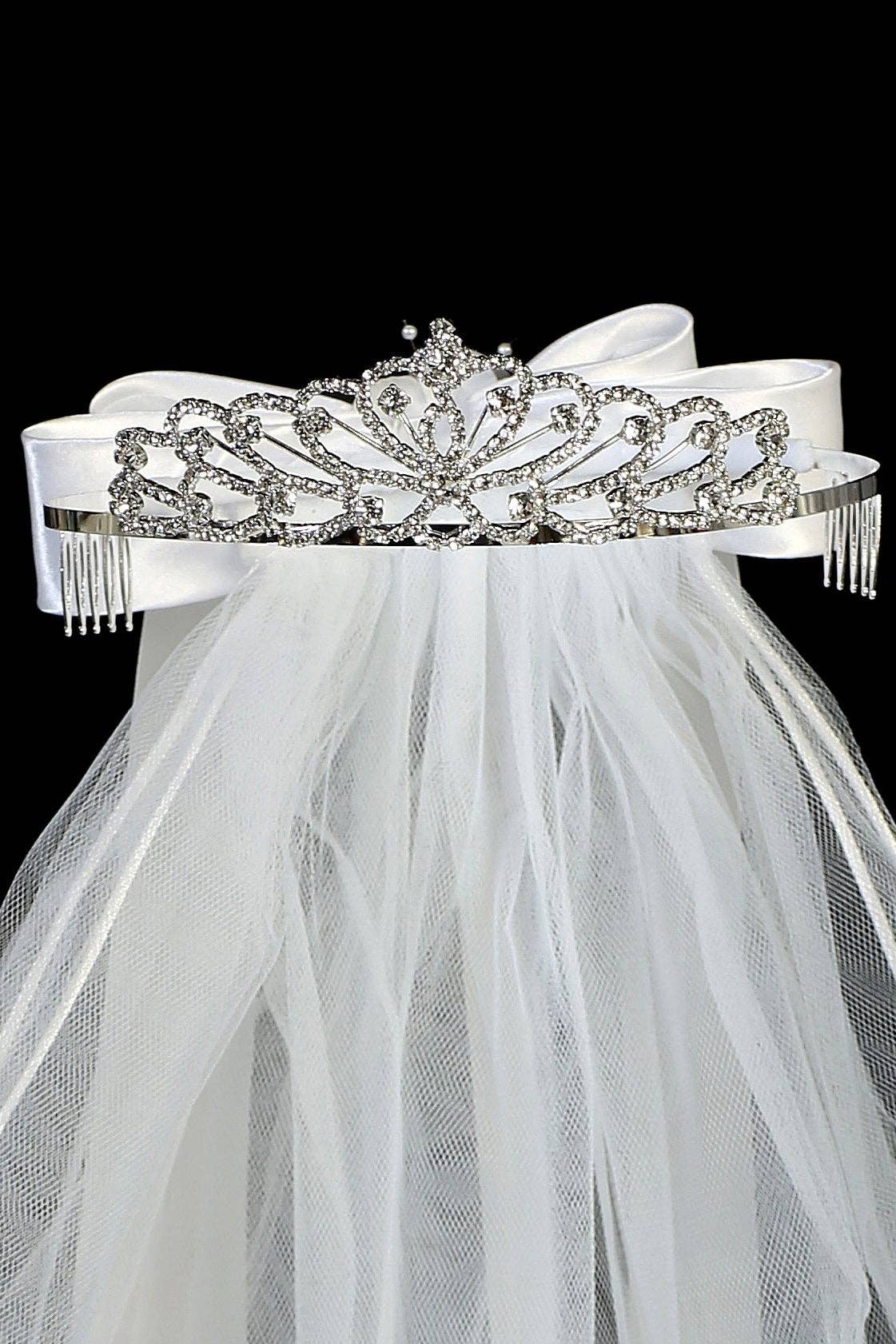 Rhinestone Tiara Veil
