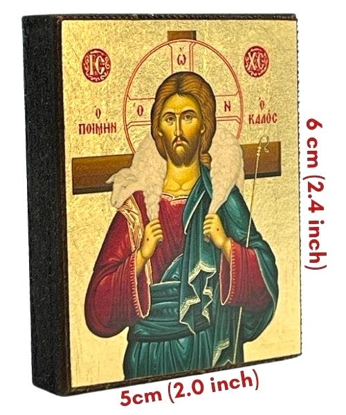 Jesus Christ Good Shepherd Silk Screen Icon Magnet
