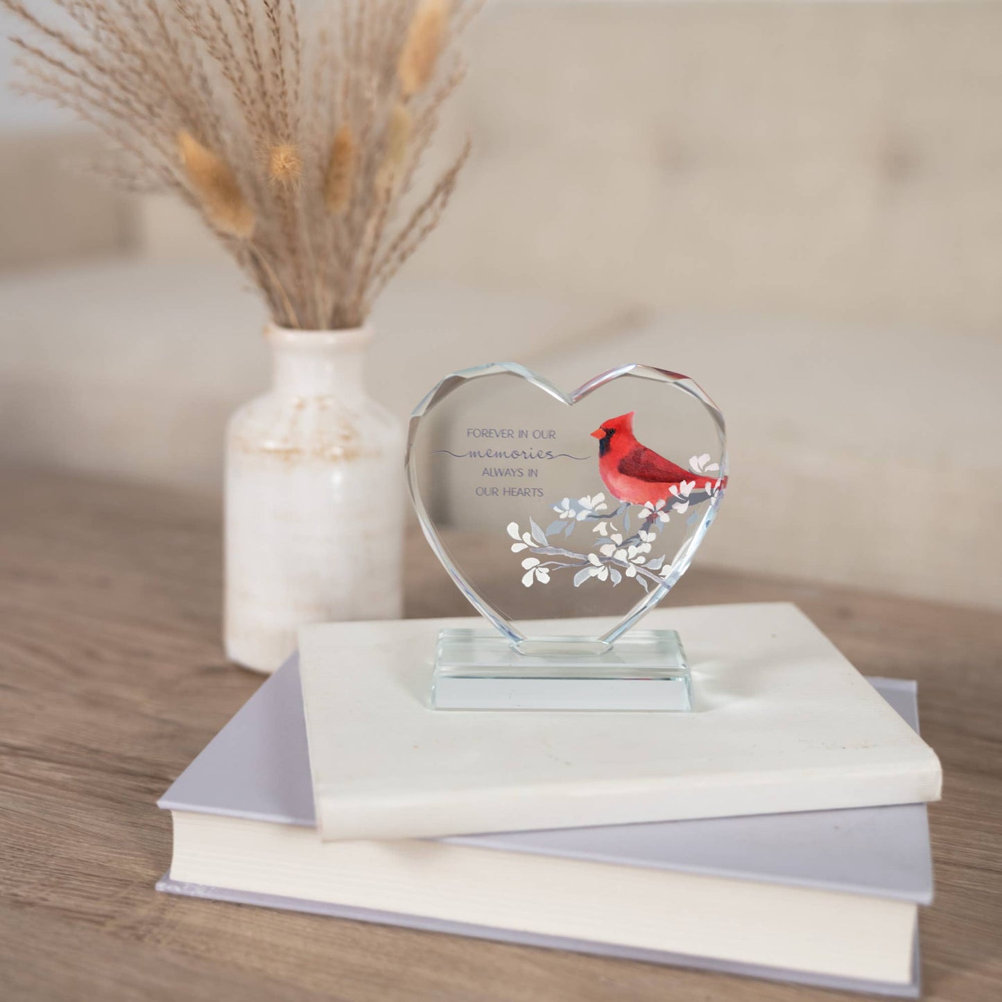 In Our Hearts - 4" Crystal Heart Plaque