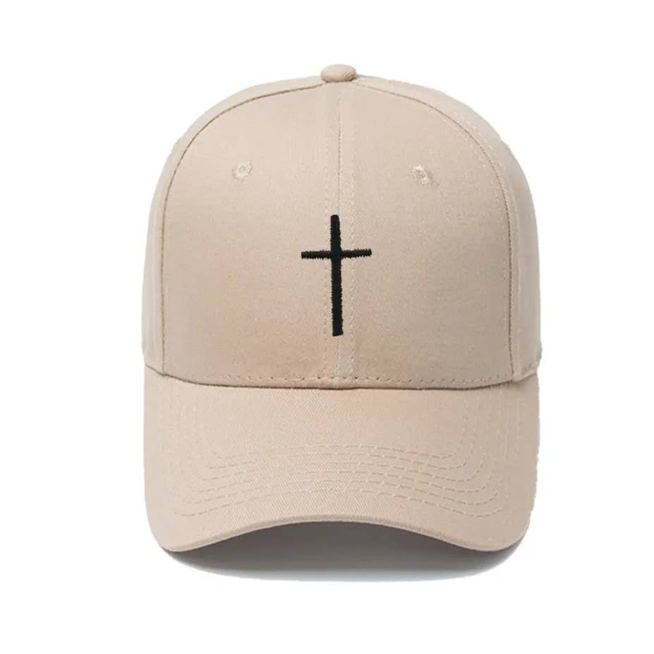 Cross Embroidered Christian Baseball Cap, Adjustable Hat