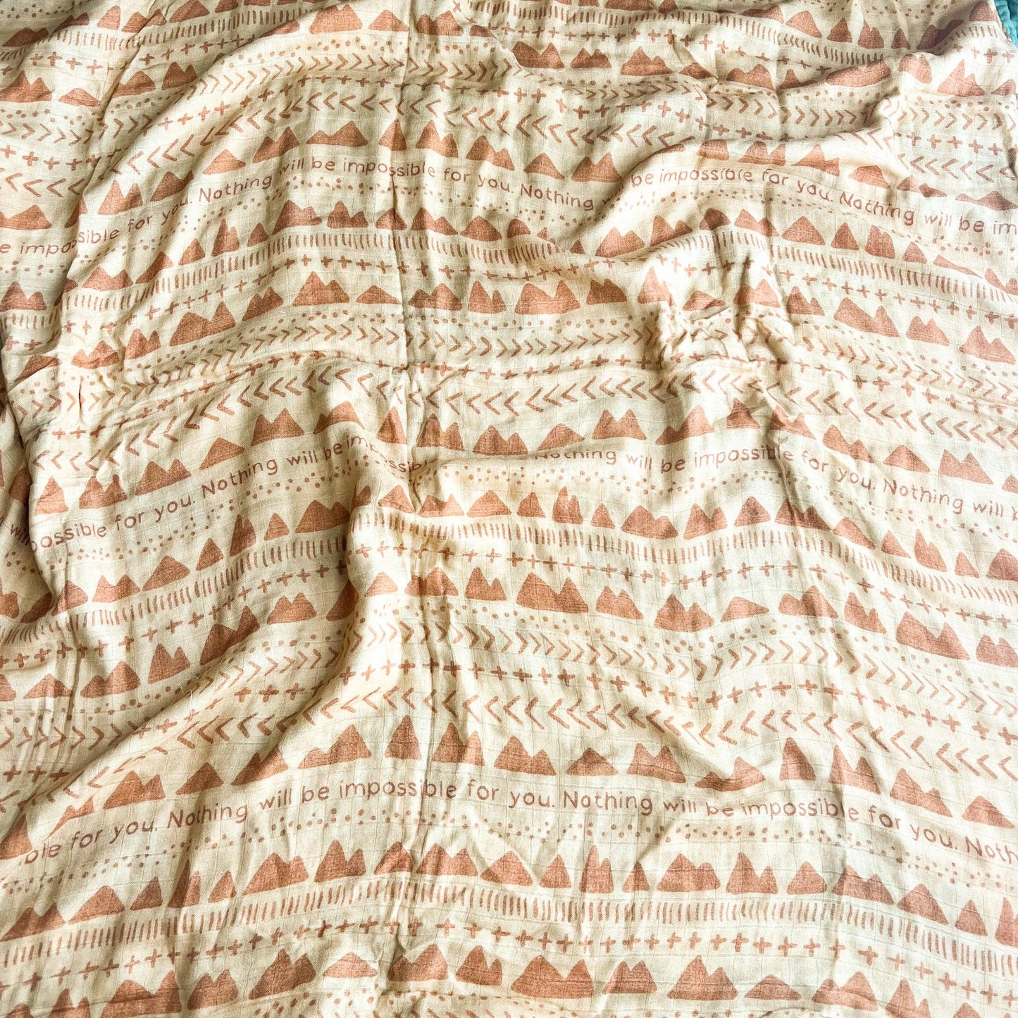 Faith Moves Mountains Luxury Double Sided Muslin Blanket