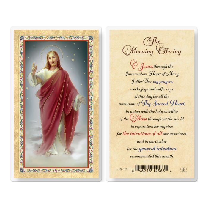 Morning Offering Laminated Prayer Card