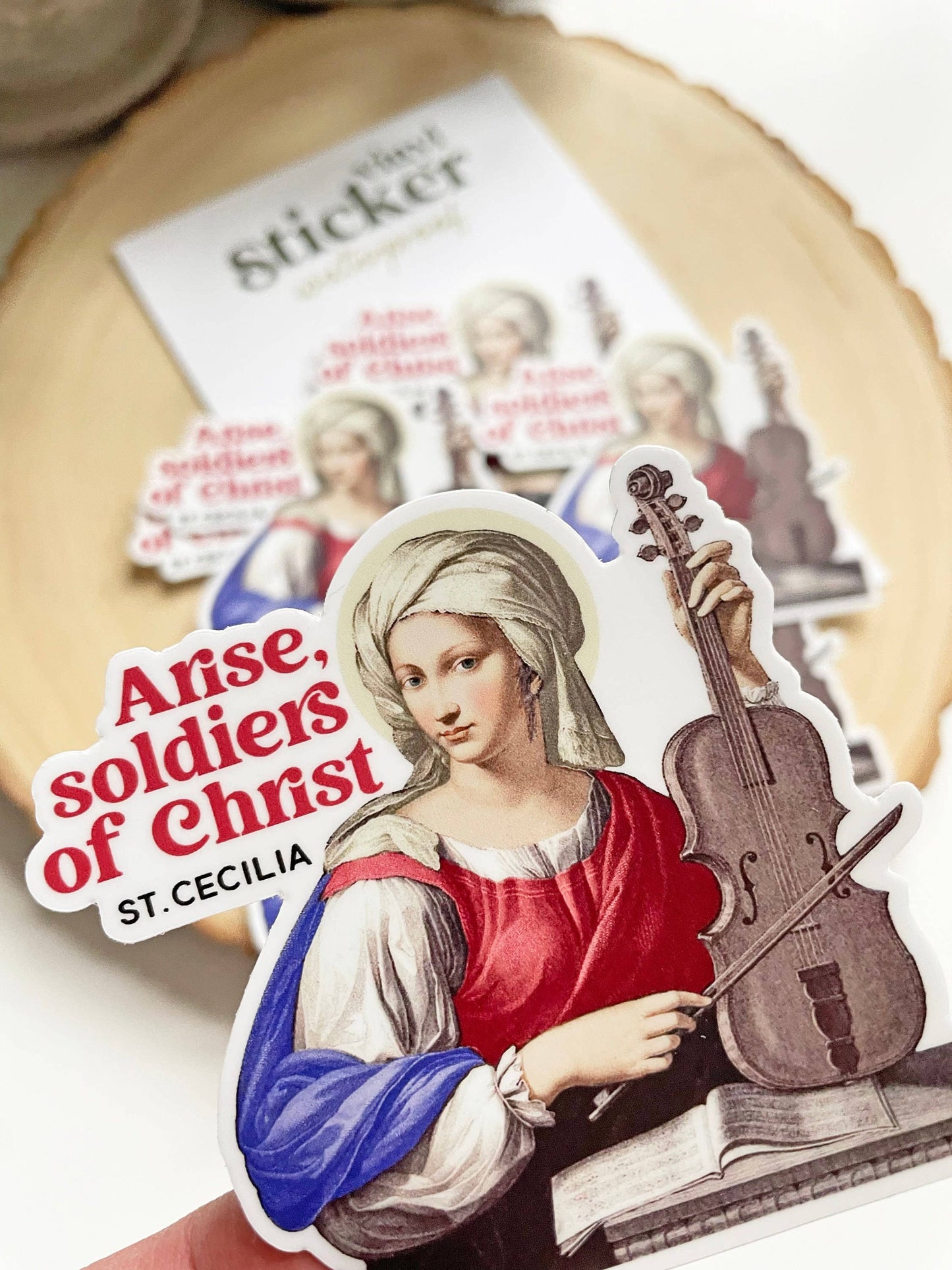 St. Cecilia Waterproof Catholic Sticker