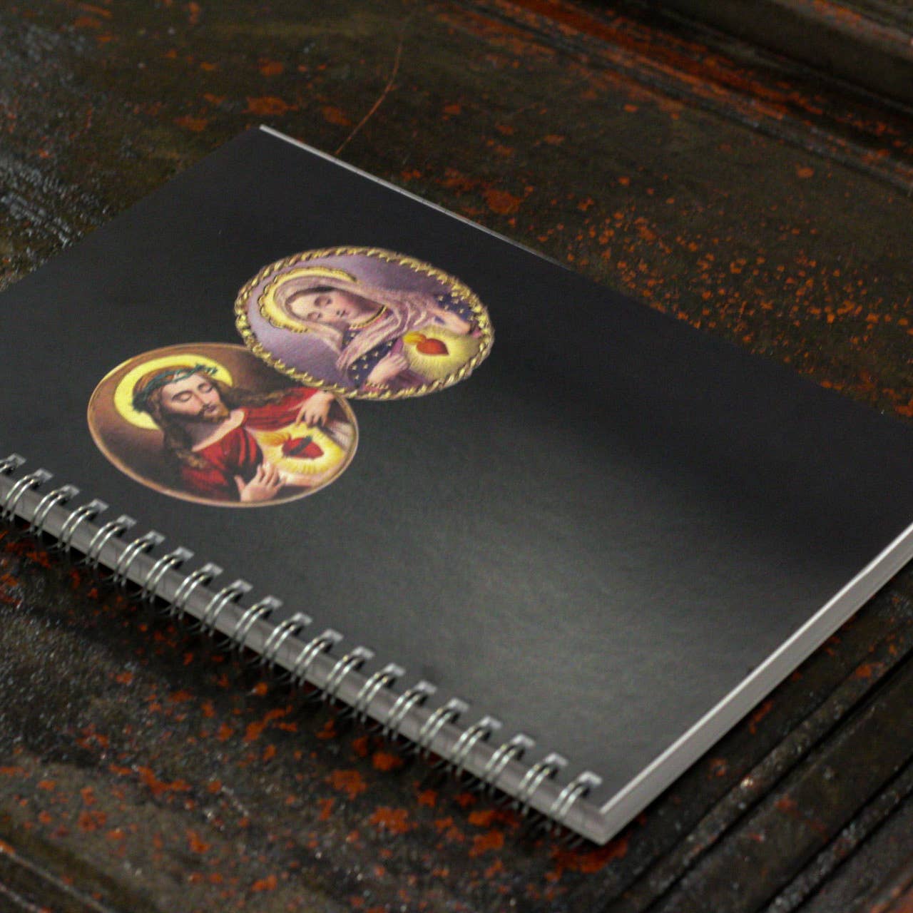 Two Sacred Hearts (black) Journal