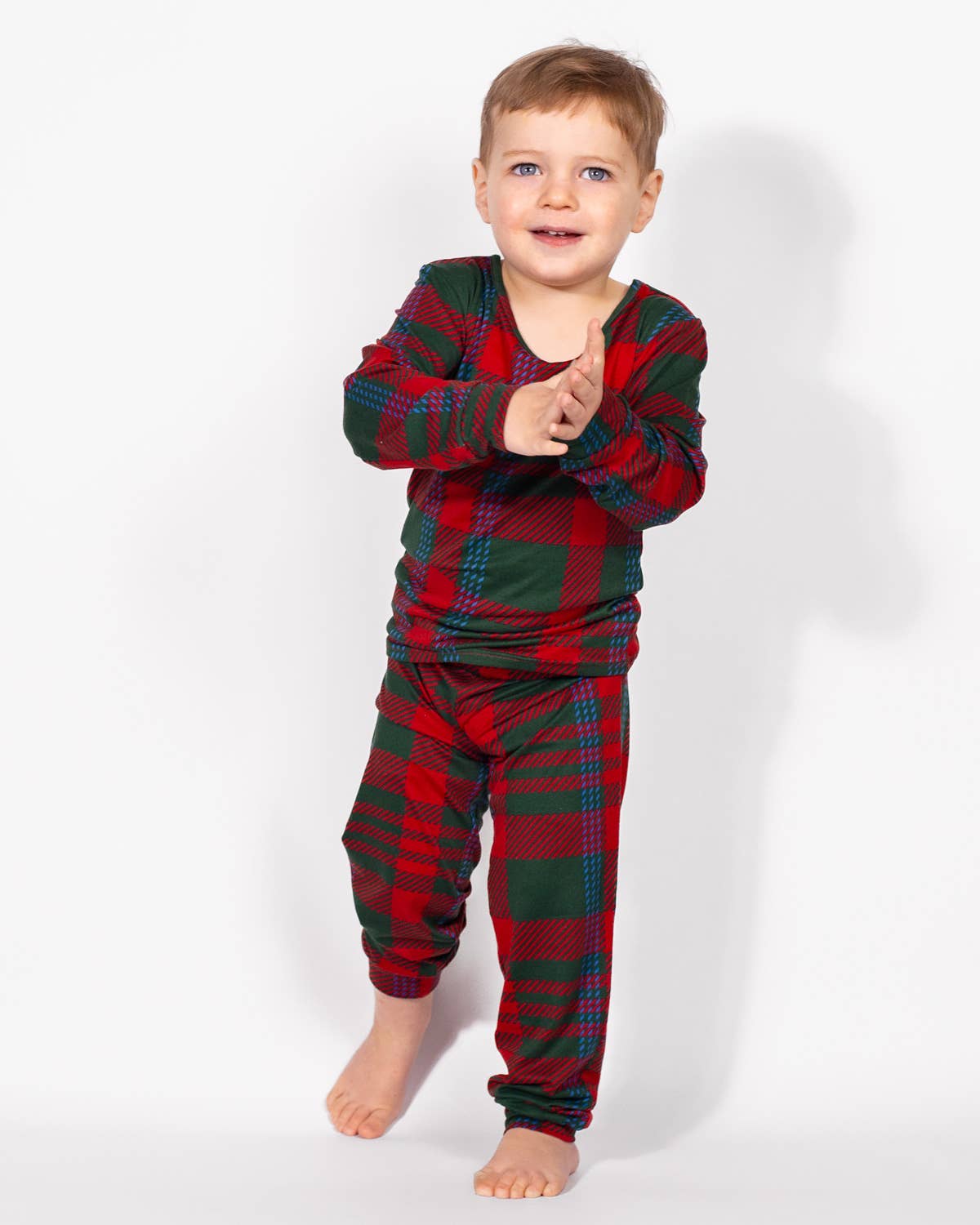 Kid's Telluride Plaid Long Sleeve Pajamas   Dark Green/Red/Blue   -Asst.