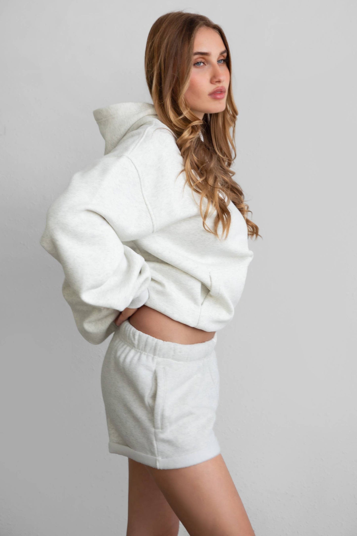 Jesus I Trust in You Oversized Heather White Hoodie