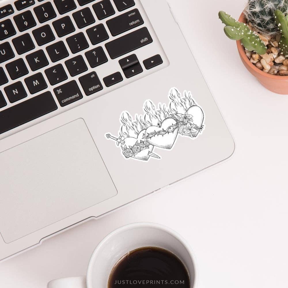 Holy Family Hearts Vinyl Sticker