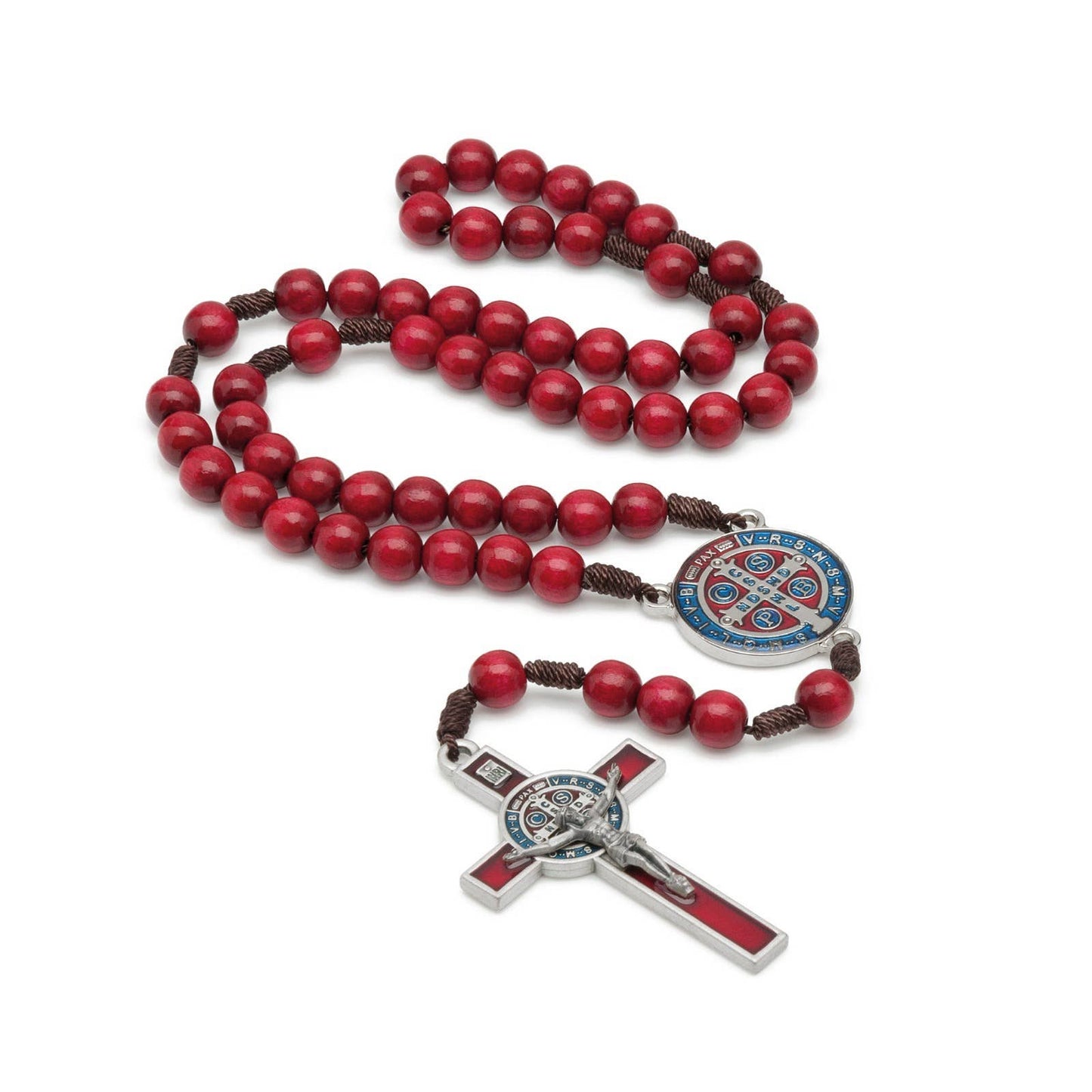 Rosary - St. Benedict Wooden (RED Resin)   20"