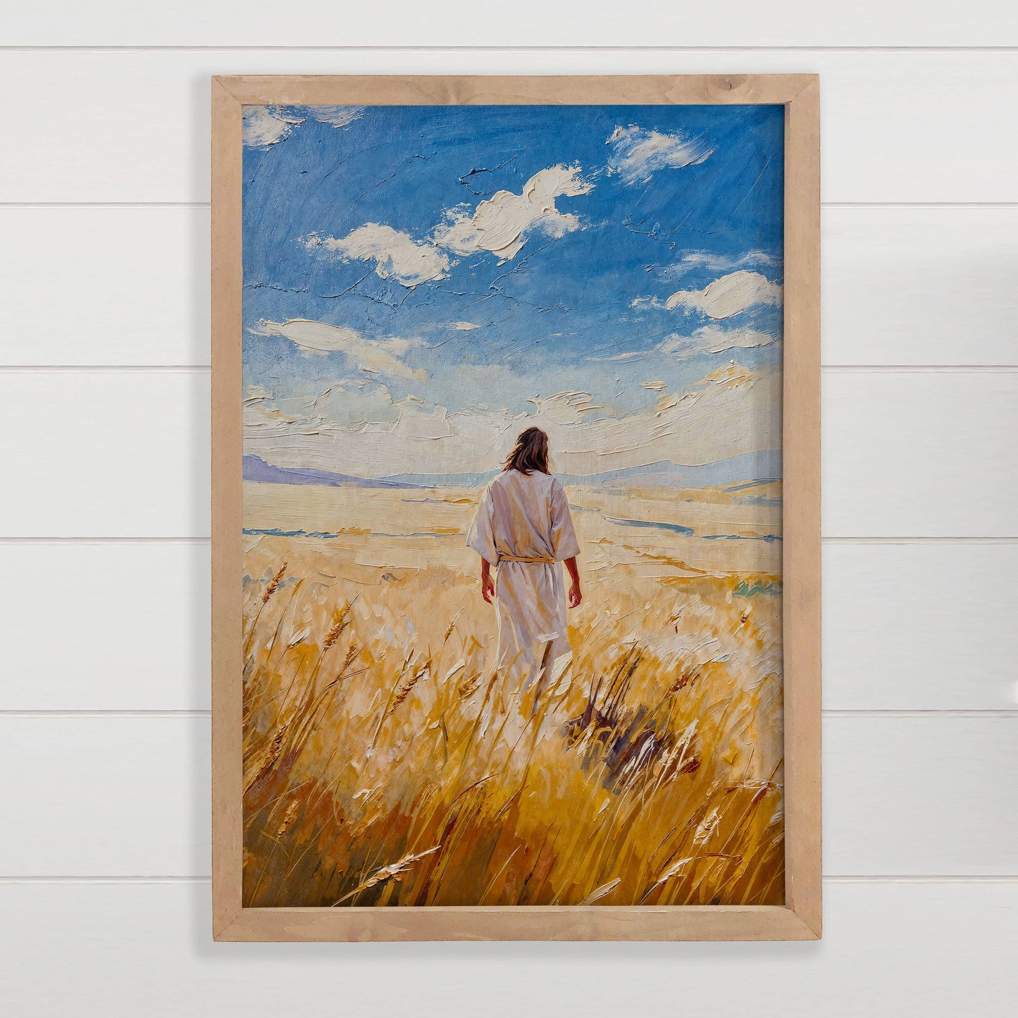 Jesus in the Golden Field - Christian Canvas Wall Art Decor