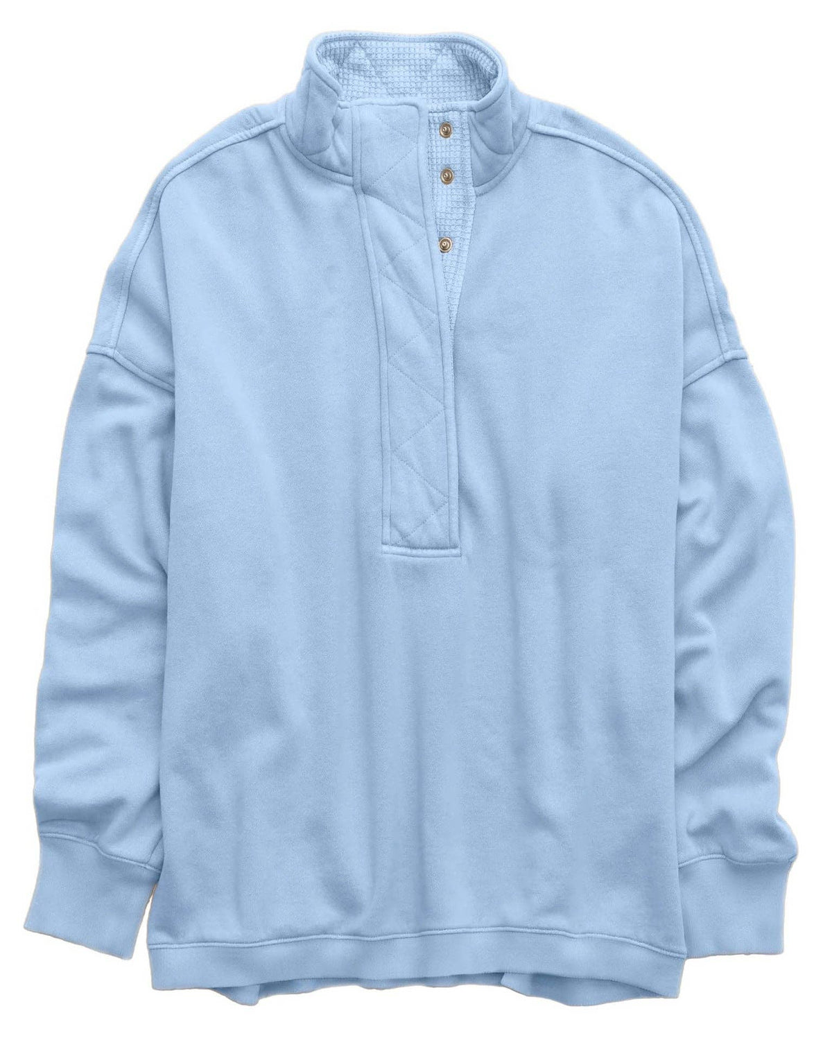 Solid Fleece Sweatshirt Casual Oversized Snap Collar