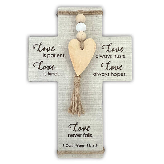Love Is Patient Fabric Cross