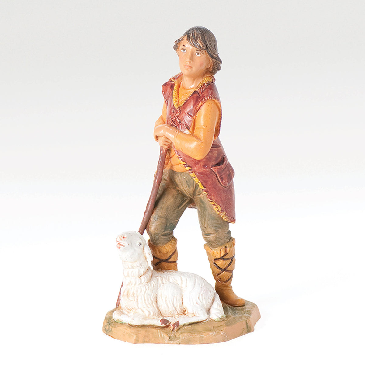 Fontanini 5" Scale Paul, Shepherd With Sheep Nativity Figure