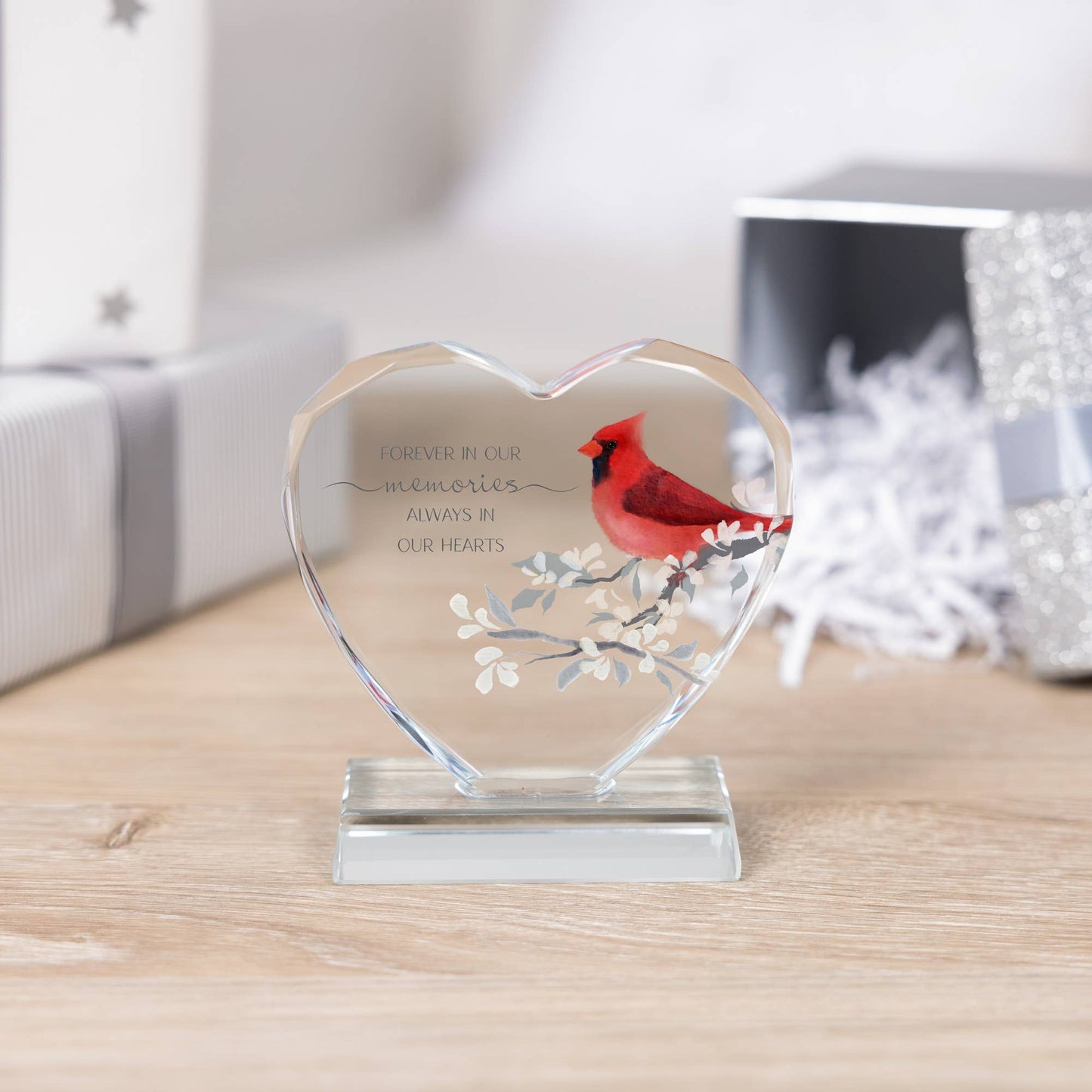 In Our Hearts - 4" Crystal Heart Plaque