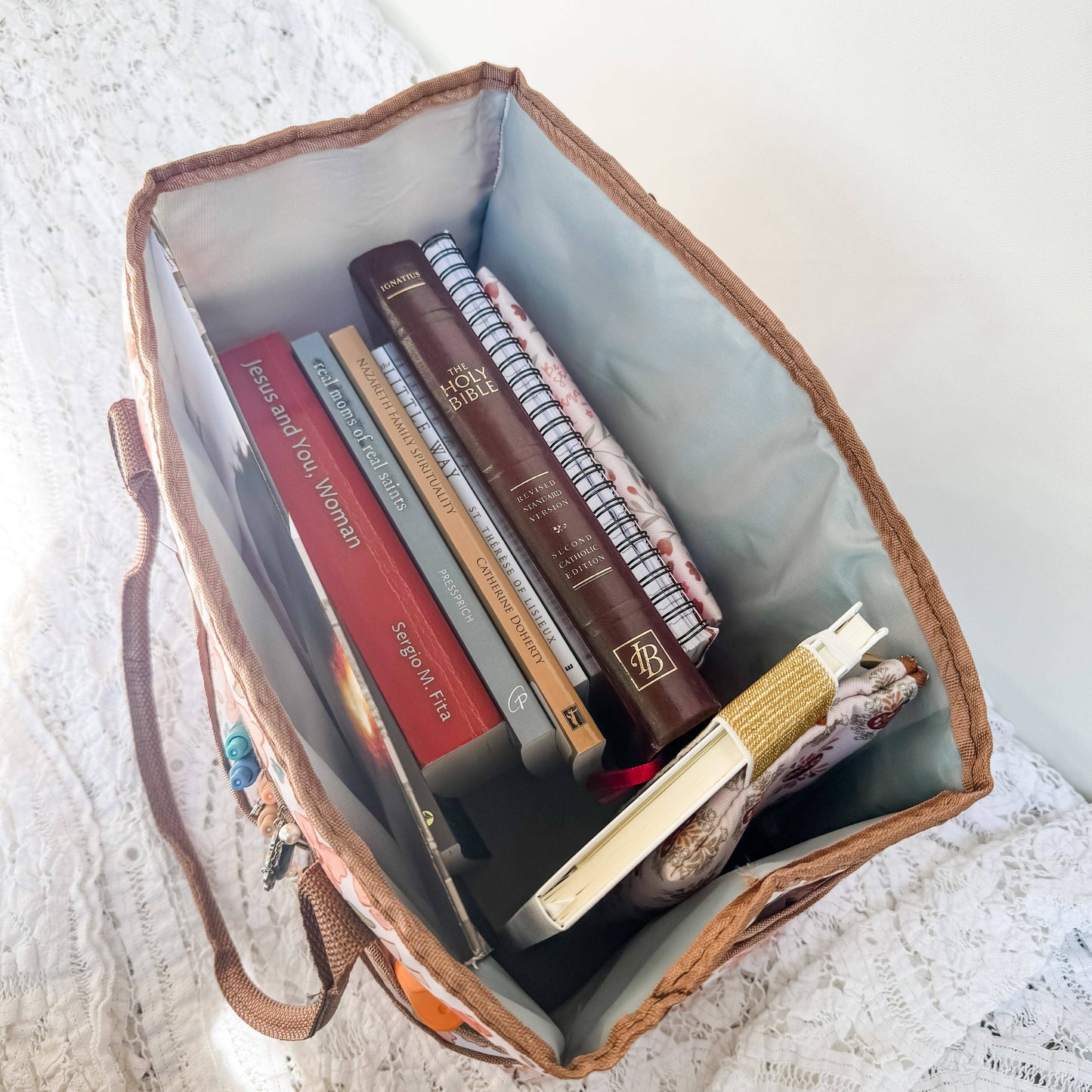 Catholic Prayer Caddy Tote