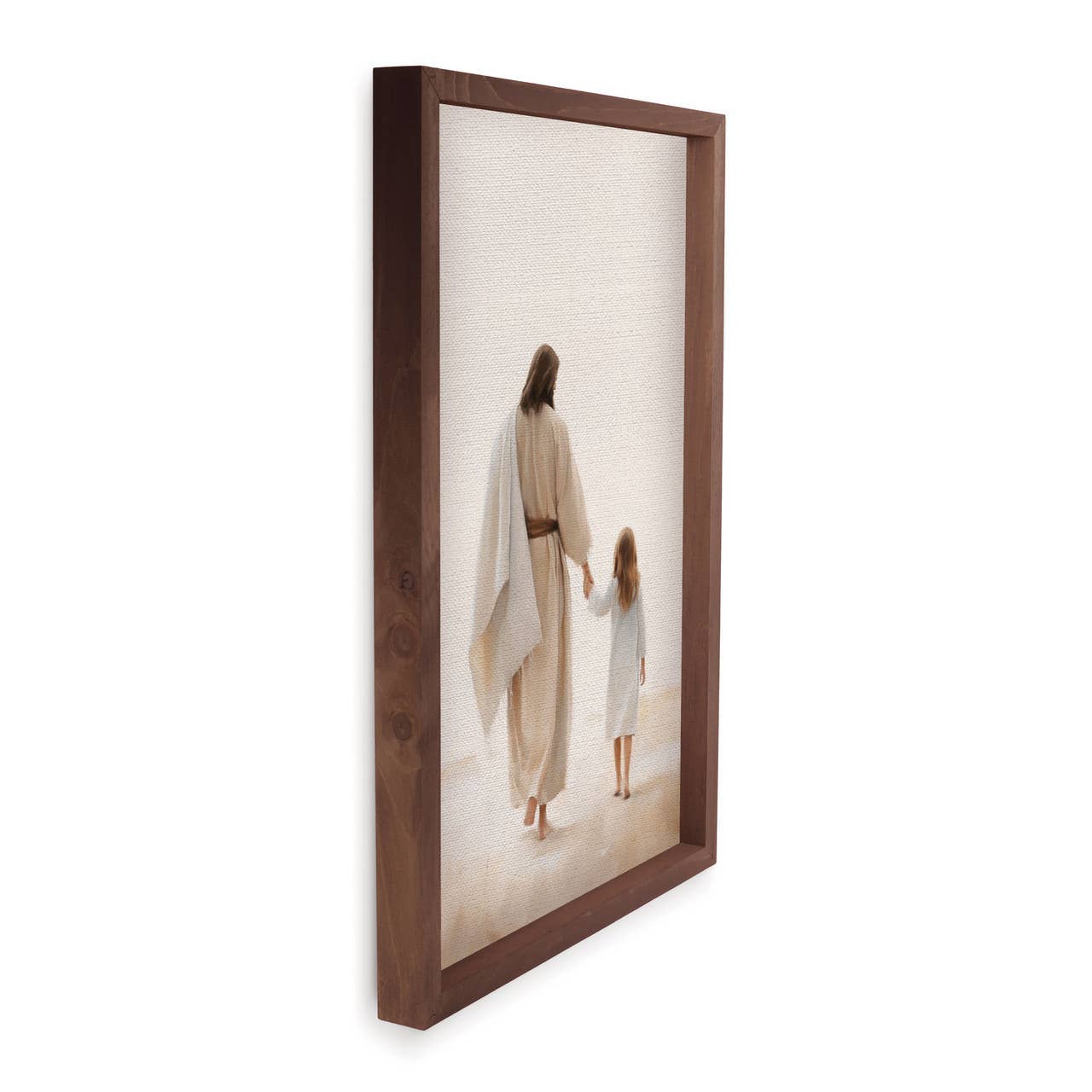 Jesus Walking  Framed Linen Art 16x24"