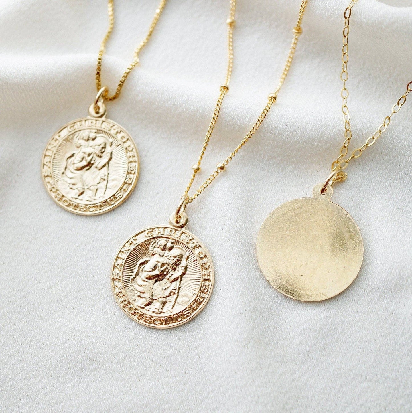 St Christopher Traveler 14K Gold Fill Necklace